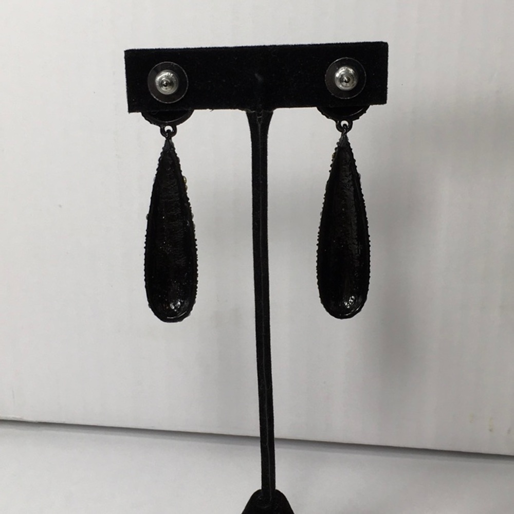 Iridescent Bling Prom Wedding Rhinestone Earrings - Picture 3 of 3